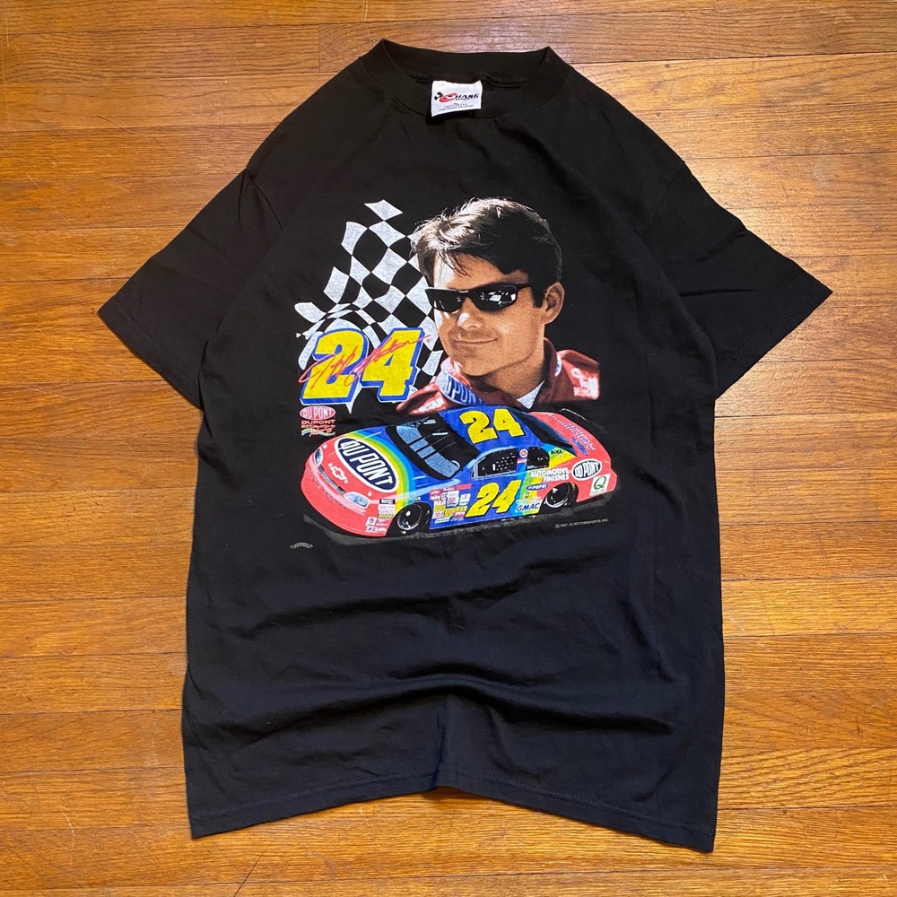 Vintage 1997 Jeff Gordon NASCAR T-Shirt Chase Authentics Black L DuPont Racing
